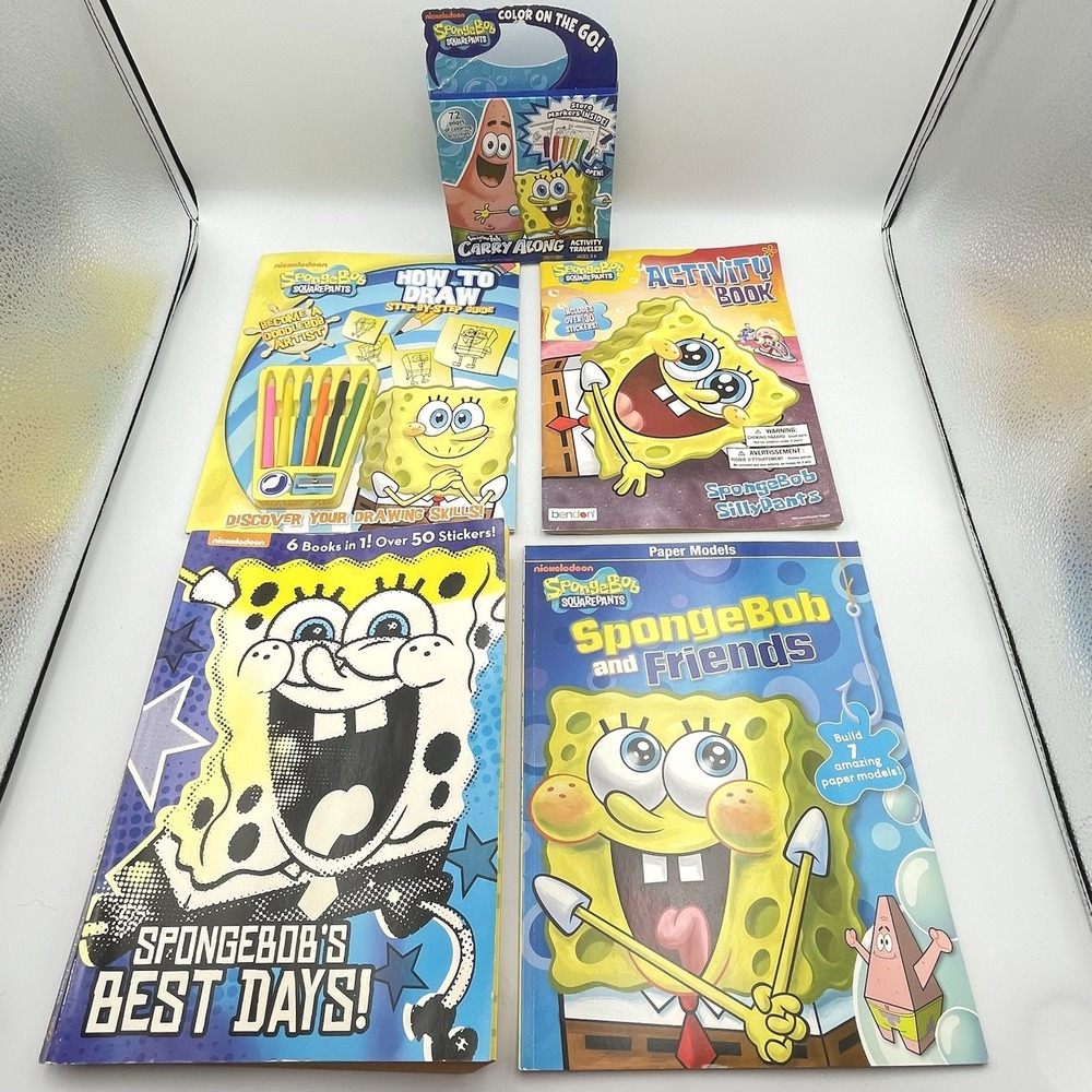 SpongeBob SquarePants Activity Coloring Craft Books Lot of 5 NEW 2010-2014